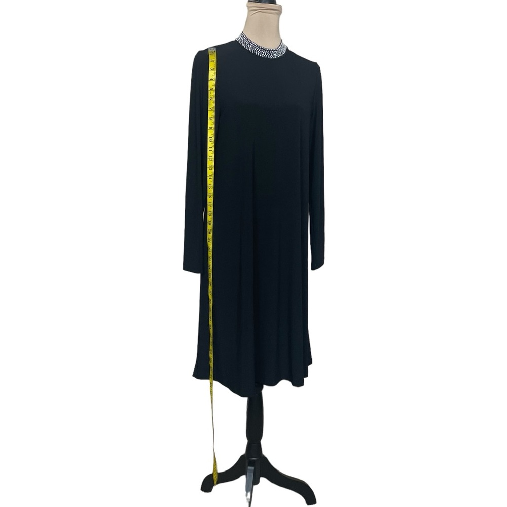 Nik and Nash Black Long Sleeve Dress with Embellished Neckline NWT (A) - Picture 5 of 12